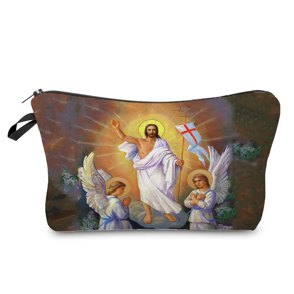 trousse de toilette à motif spinal pour femme, trousses de maquillage brodées personnalisées, trousse de toilette de voyage, belle déesse, imprimé enfant