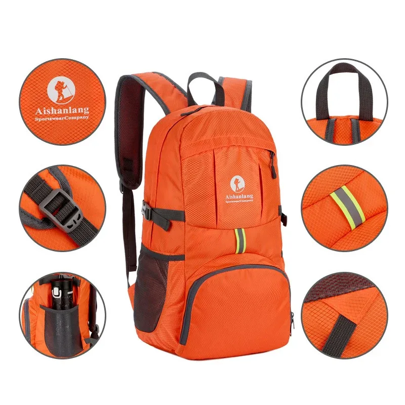 sac à dos pliable ultraléger pour hommes et femmes, sac de voyage léger, sac de jour pliable, extérieur, 30l