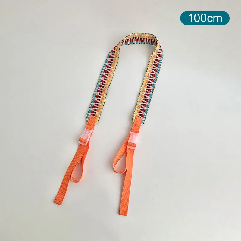 sangle de sac à bandoulière réglable en nylon brodé, bouton de traction, style sportif coloré, sangles d'extension de sac unisexe, accessoires de sac