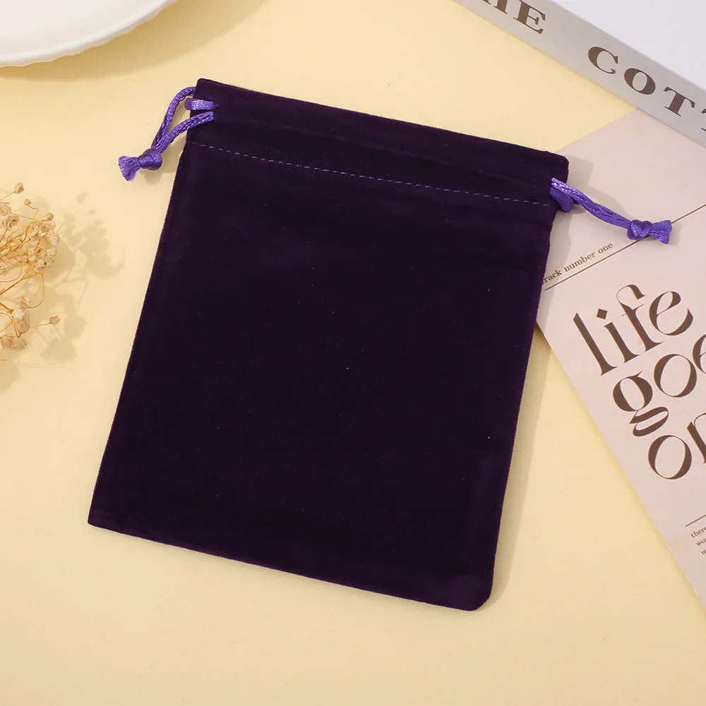 lot de 10 pochettes à cordon en flanelle avec impression de logo personnalisé, sac de rangement pour bijoux en velours doux coréen, petit sac à cordon portable
