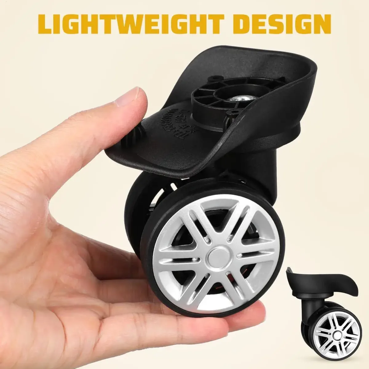 roues de remplacement pivotantes à 360 degrés pour bagages, 2 pièces, roues de remplacement universelles pour sac de voyage