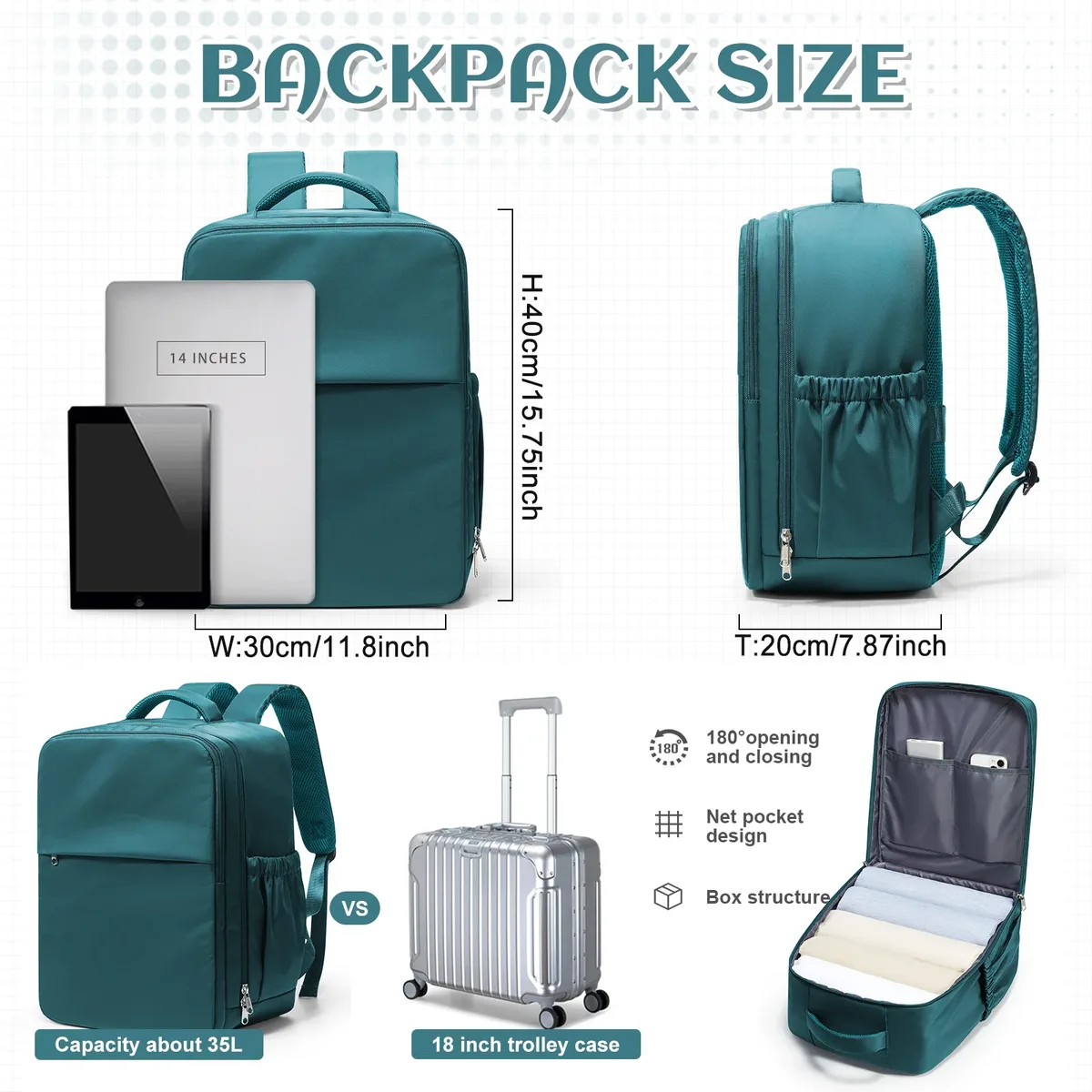 ryanair 40x30x20 sac à dos résistant à l'eau sac femmes cabine voyage sac à dos pochette d'ordinateur grande capacité easyjet sac à dos de transport