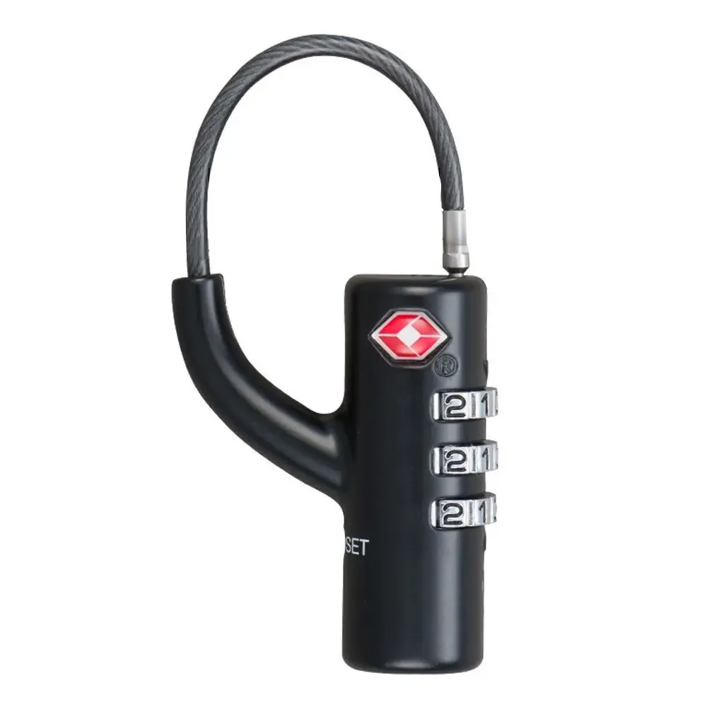 cadenas combiné serrure tsa métallique noire blanche logo rouge chiffres rotatifs poignée voyage sécurité valises bagages