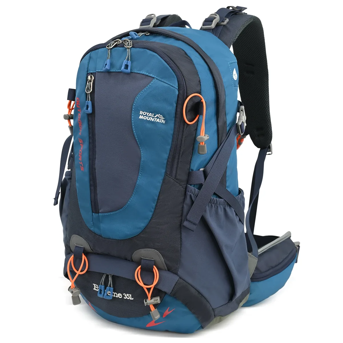 sac à dos de randonnée royal mountain 35l avec compartiment pour chaussures, tissu résistant à l'eau, support de cadre arrière, rembourrage respirant
