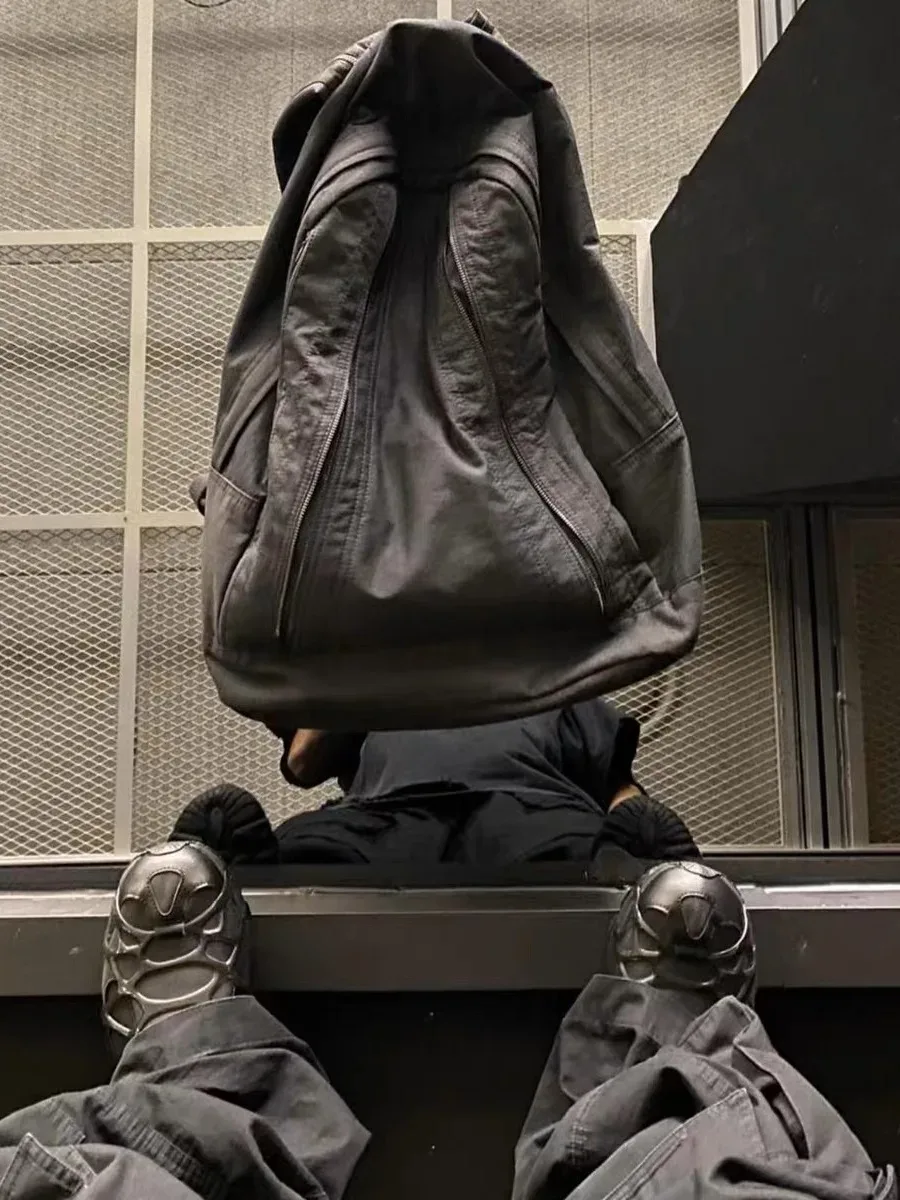 sac à dos en toile noire unisexe, décontracté, style de rue, grande capacité, pour l'école en plein air, pour étudiants