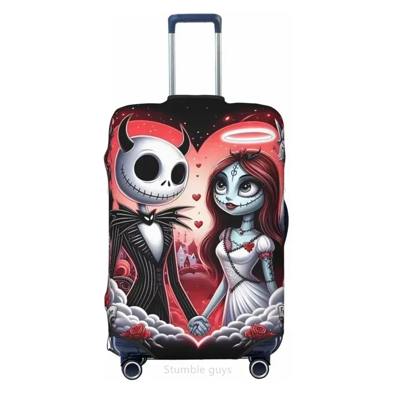 housse de valise élastique universelle, imprimé jacks movie skellingtons, pour bagages de 18 à 32 pouces, accessoire de voyage lavable et essentiel