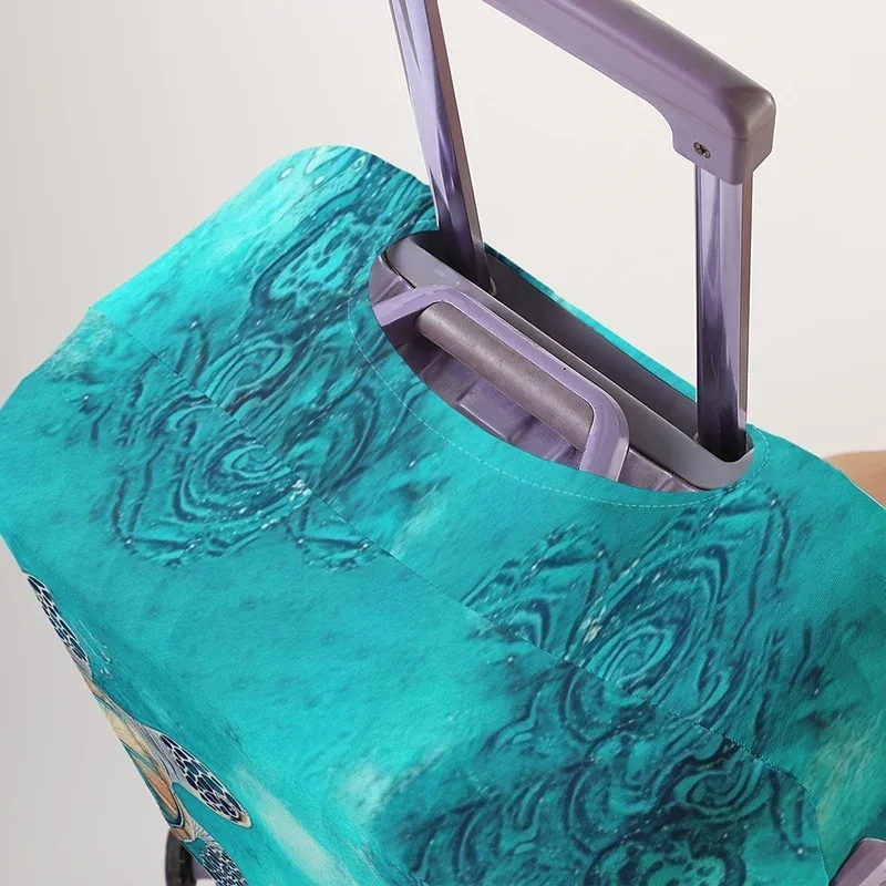 housse de protection pour bagages motif double tortue des profondeurs, convient aux bagages de 18 à 32 pouces, avec protège-poignées, accessoire de voyage