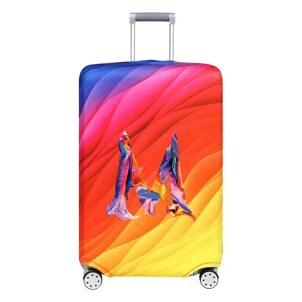 juste de bagage de voyage, housse de protection, motif de lettre de peinture, tissu de commande anti-poussière, étui à bagages, 18-32 po