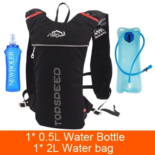 sac à dos d'hydratation pour course à pied 5l, sac de course ultra léger pour marathon, sac à dos de vélo, option gourde souple 500ml