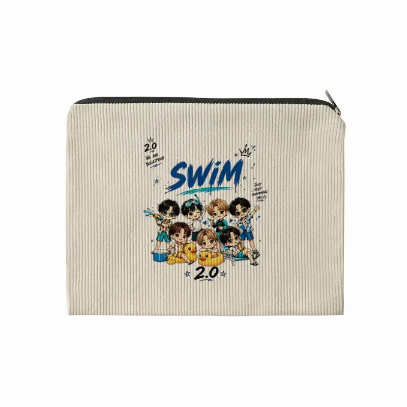 trousse de toilette multifonctionnelle en velours côtelé arirang 2.0 world tour 2026 avec fermeture éclair, sac de rangement léger, cadeau pour fans k-pop