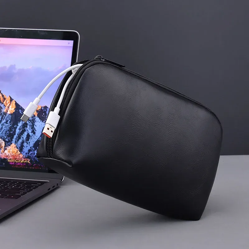 nouveau fil portable usb organisateur sac voyage écouteur powerbank lignes de données pochette de rangement grande capacité souris câble sac