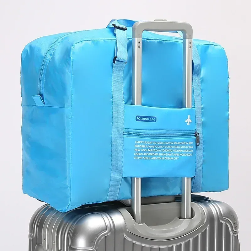 sac de rangement en nylon portable étanche pour voyage, organisateur de bagages à main, grande capacité, pliable, avion