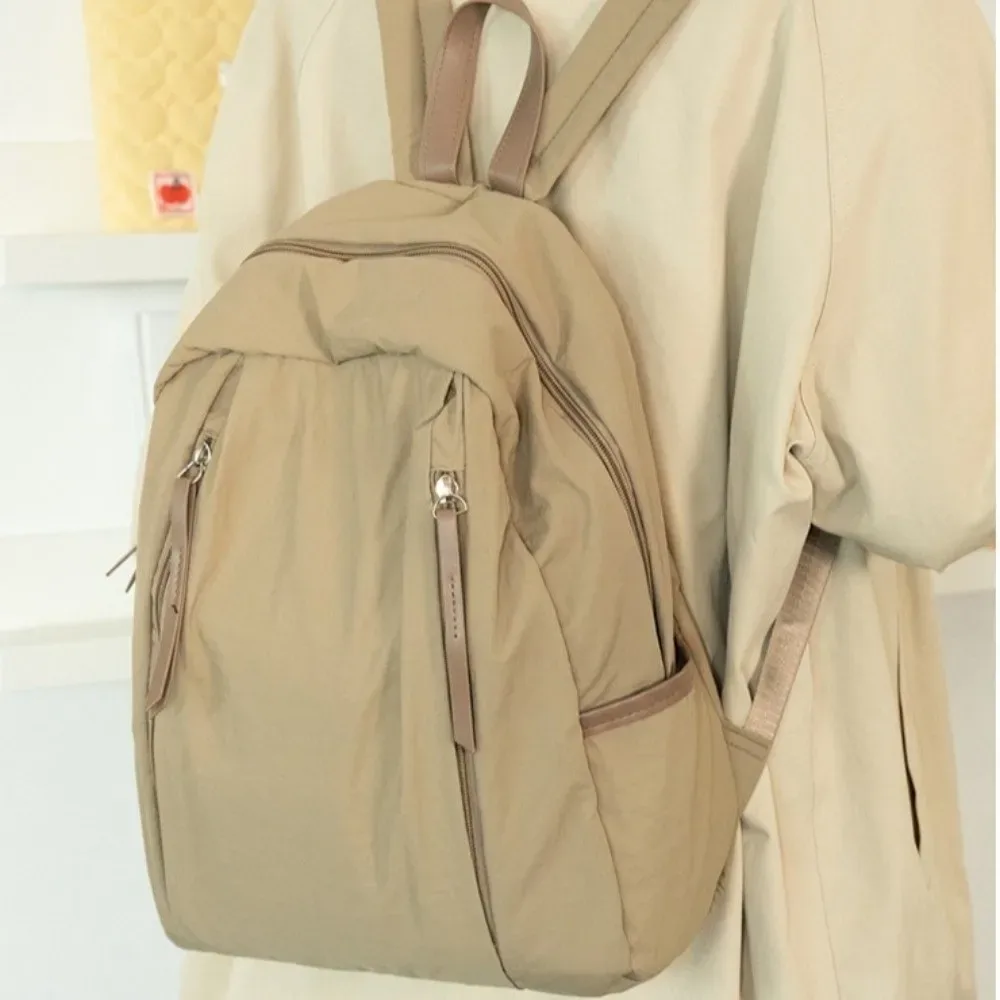 sac à dos de voyage uni et tendance, multi-poches, léger, en nylon, grande capacité, polyvalent, sac d'école pour étudiants, pour hommes