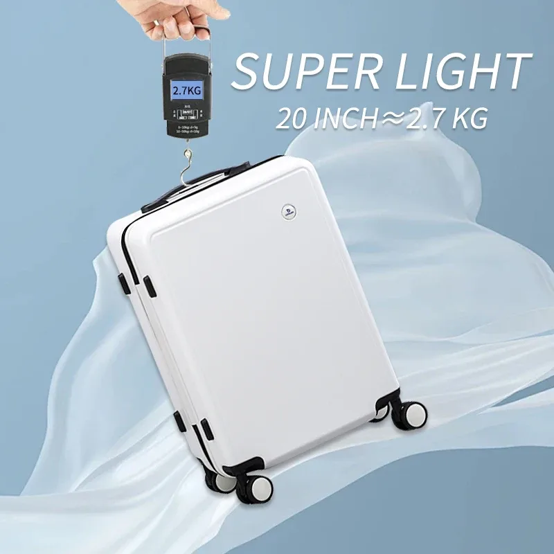 valise abs rigide blanc noir quatre roues poignée fonction téléphone grande capacité voyage famille vacances