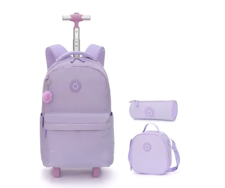 sac à dos scolaire à roulettes de 18 pouces, sacs à roulettes pour adolescents, sacs à roulettes pour enfants, ensemble de sacs à roulettes de voyage pour filles