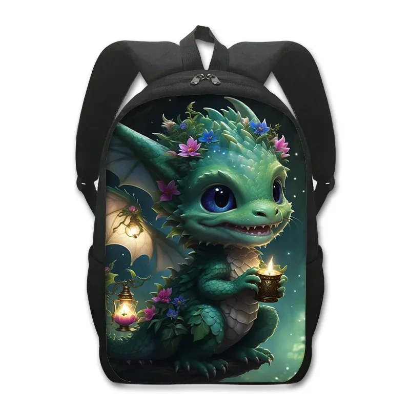 sac à dos dragon de dessin animé pour étudiants, sac à dos fantaisie avec imprimé dragon magique, sac à dos pour ordinateur portable pour femmes et hommes, sac à dos de voyage en plein air