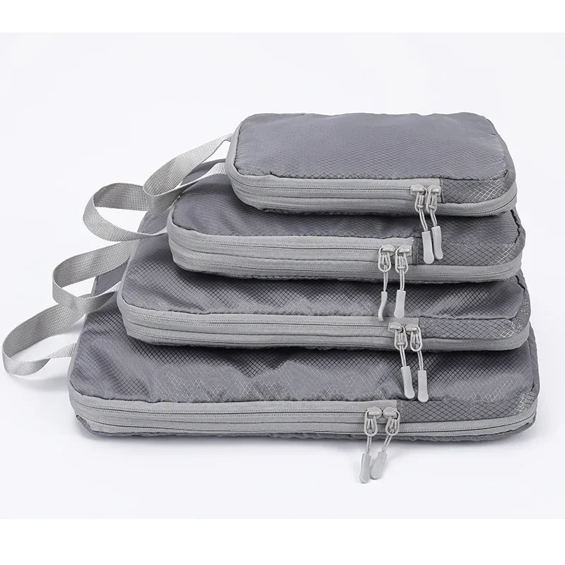 sac de rangement de voyage d'affaires compressible, ensemble de 4 pièces, sac de rangement vertical étanche multifonctionnel simple et à la mode