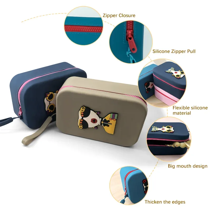 nouveau sac de voyage en silicone pour maquillage d'été, grande capacité, trousse de maquillage, sac organisateur de maquillage, trousse de toilette imperméable