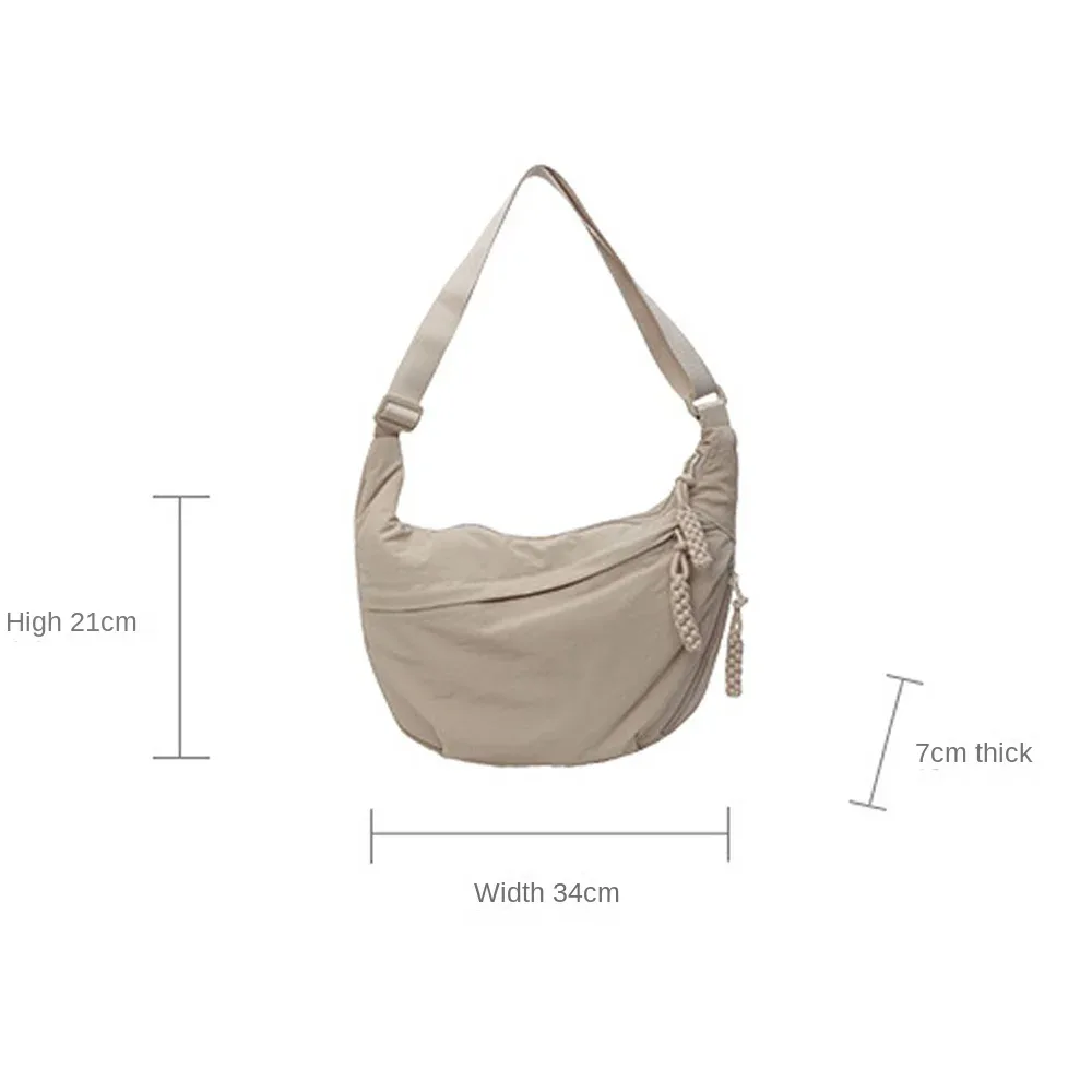 sacs à bandoulière en toile, nouvelle mode coréenne simplifiée, sac hobos de sport de grande capacité, sac de boulettes de couleur unie