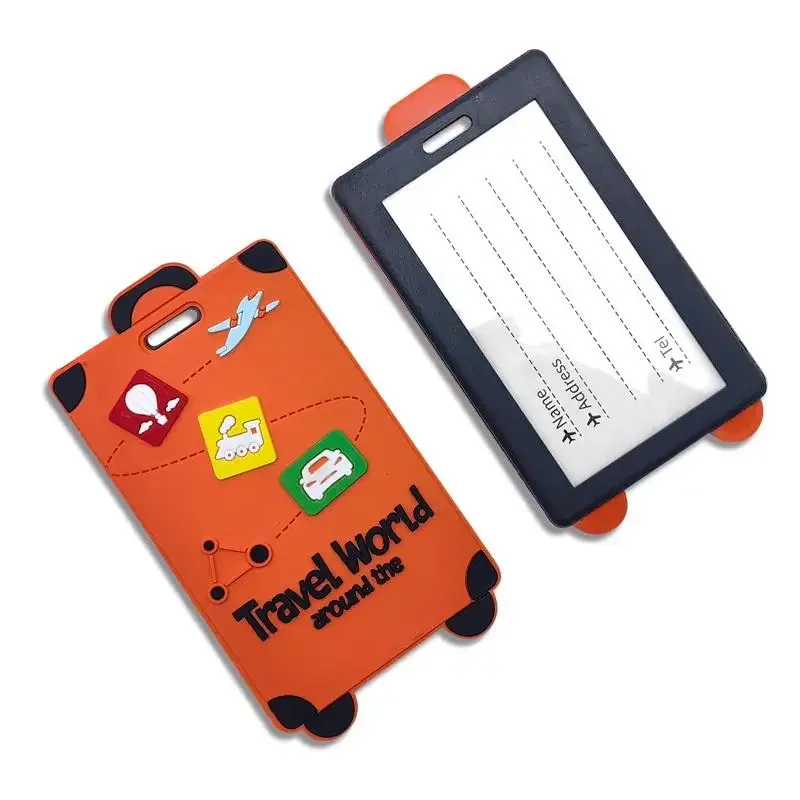 vente flash : étiquette à bagages en caoutchouc souple, anti-perte, inscription, identification logistique, carte d'embarquement, étiquette de valise, étiquette à bagages en silicone