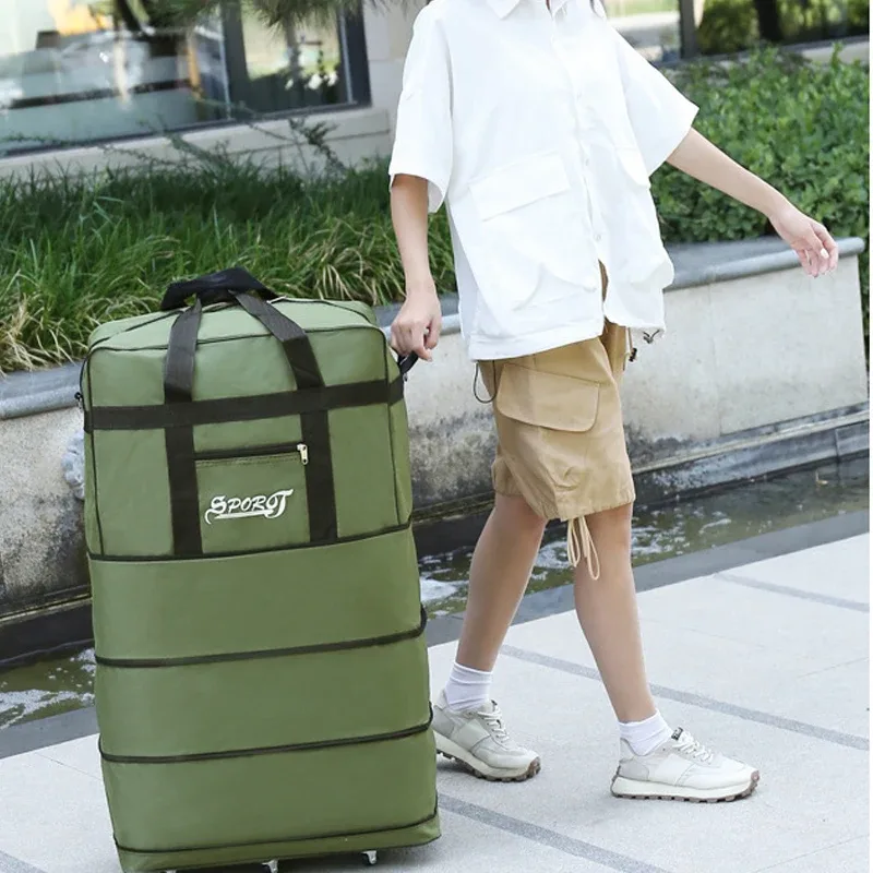sac à dos de voyage extensible, pliable, pour la randonnée, sacs de voyage pour femmes, sac de voyage multi-couches extensible, sac à roulettes universel