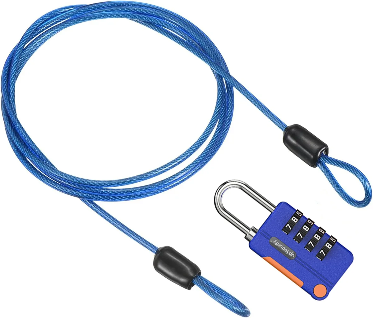 cadenas serrure tsa métallique chaîne noire boutons orange voyage robuste sécurité combinatoire usage bagage vélo