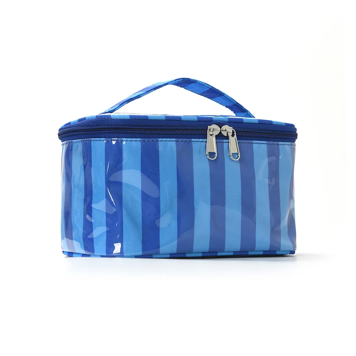 sac cosmétique à rayures en pvc de grande capacité, sac de rangement pour articles de toilette pour femmes, sac de maquillage portable, sac de voyage pour voyage d'affaires, soins de la peau