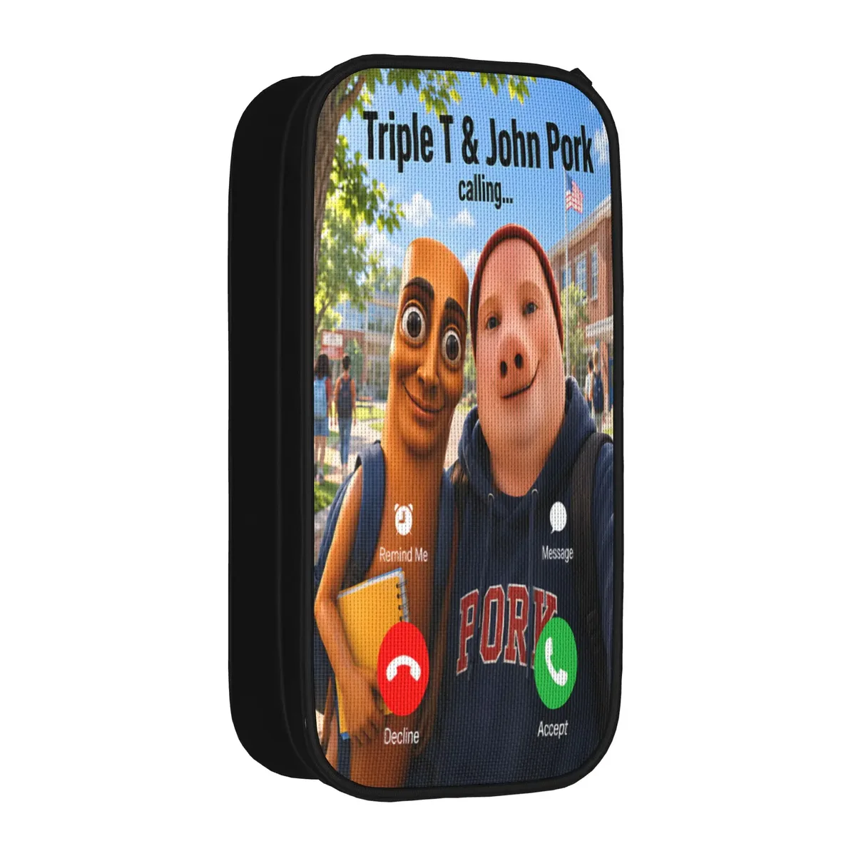 tung sahur neegy meme doorbell john pork halloween trousse à crayons esthétique pour garçons et filles, personnalisable diy pour l'école
