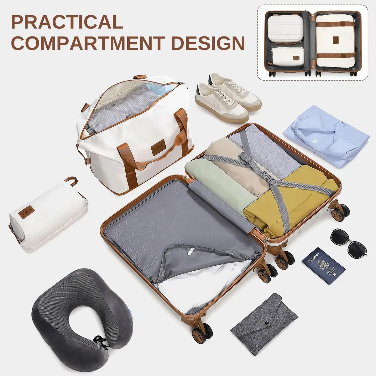 kono 2/4/6 pièces trousse de beauté boîte trousse à cosmétiques bagage à main trousse de toilette sac de voyage ensemble de bagages