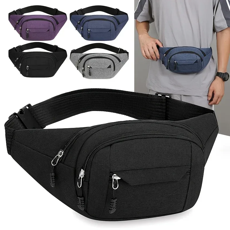 sac à bandoulière réglable, 1 pièce, design multi-poches, sac de taille pour sports de plein air, sac de voyage multifonctionnel