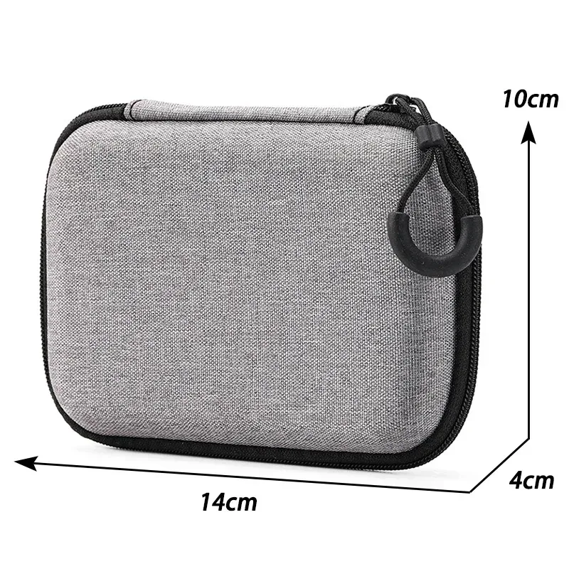mini sac de rangement de produits numériques gris, casque portable, câble de données usb, chargeur, étui de rangement en u stick, étui de protection antichoc