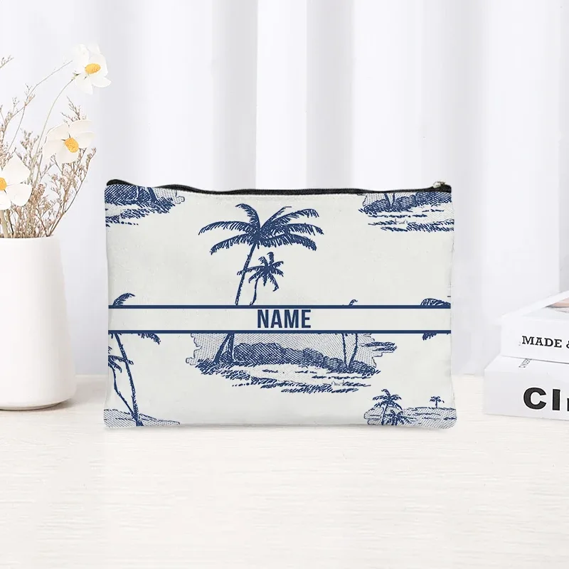 pochette de toilette en toile personnalisée avec motif paysage chinoiserie, cadeau décoratif élégant pour femmes, rangement quotidien des articles de beauté pour les vacances et les activités de plein air.
