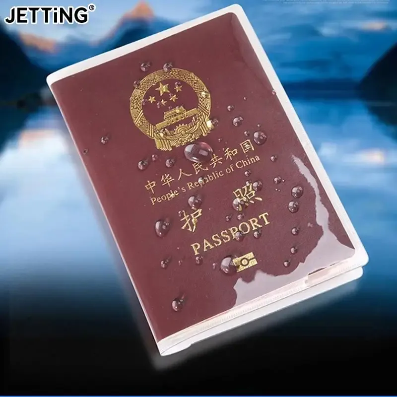 porte-passeport de voyage étanche, porte-cartes d'identité en pvc transparent, porte-cartes de crédit d'affaires, étui en poudre, d343, 1pc