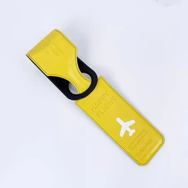 étiquette bagage pvc transparente rouge bleu noir rose jaune voyage avion identification nom adresse