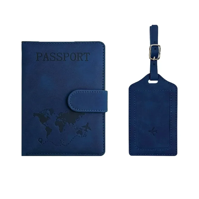 porte-passeport personnalisé, étiquette de bagage, boîte cadeau, accessoires de voyage tendance diy, vente en gros, gravure de logo, portefeuille de voyage