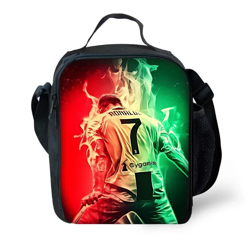 sac à dos d'école pour enfants football star avec sacs à déjeuner r-ronaldos, trousses à crayons, sacs d'école c-cr7 pour garçons et filles, meilleur cadeau