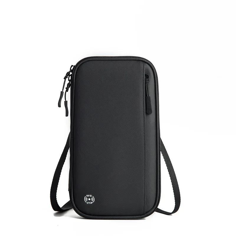 couverture de passeport de voyage, portefeuille avec blocage rfid, porte-passeport familial, étanche, une épaule, sac à bandoulière