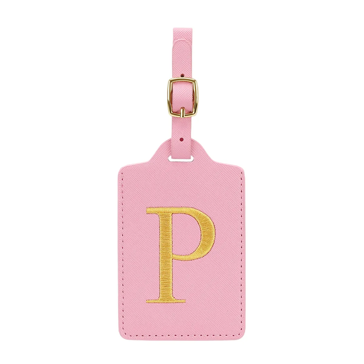 étiquettes de bagages miyin 26 lettres en cuir pu pour valises, protection de la vie privée, accessoires de voyage essentiels, rose
