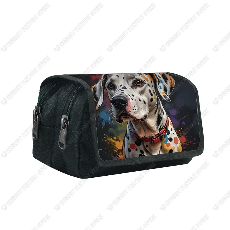 trousse à cosmétiques motif chien d'interconnexion, papeterie de maquillage, troupeau de contribuables allemands, chiots shih tzu, sac à crayons, porte-pinceaux