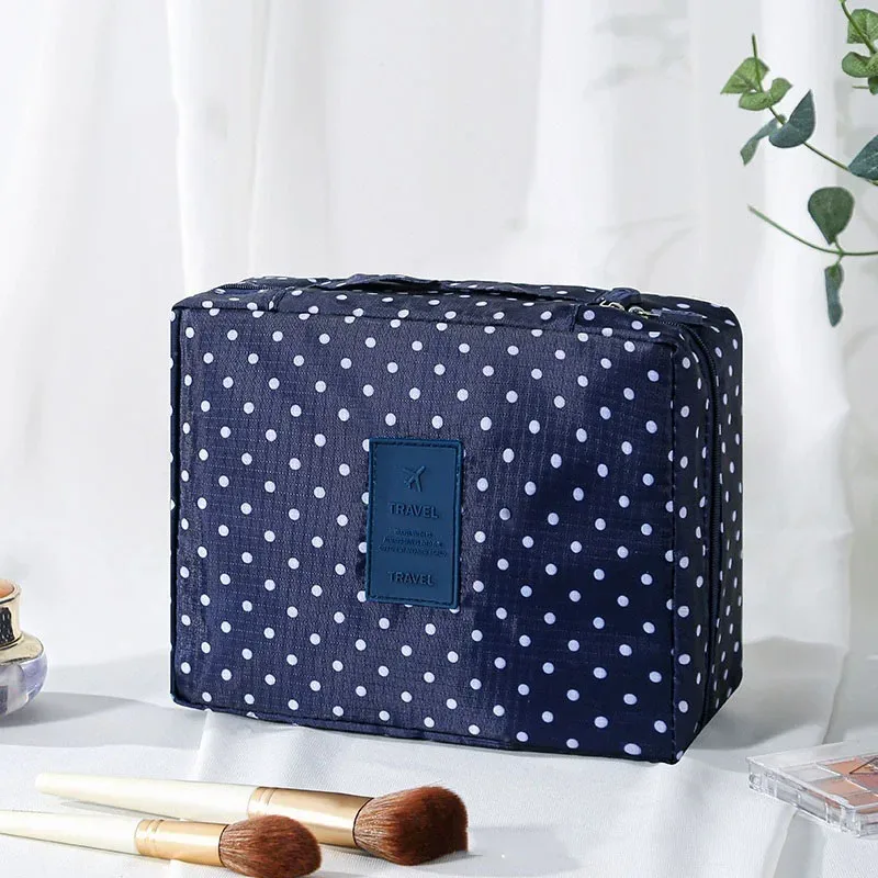 trousse de toilette de voyage à imprimé floral, organiseur de cosmétiques imperméable avec poignée pour femmes et filles