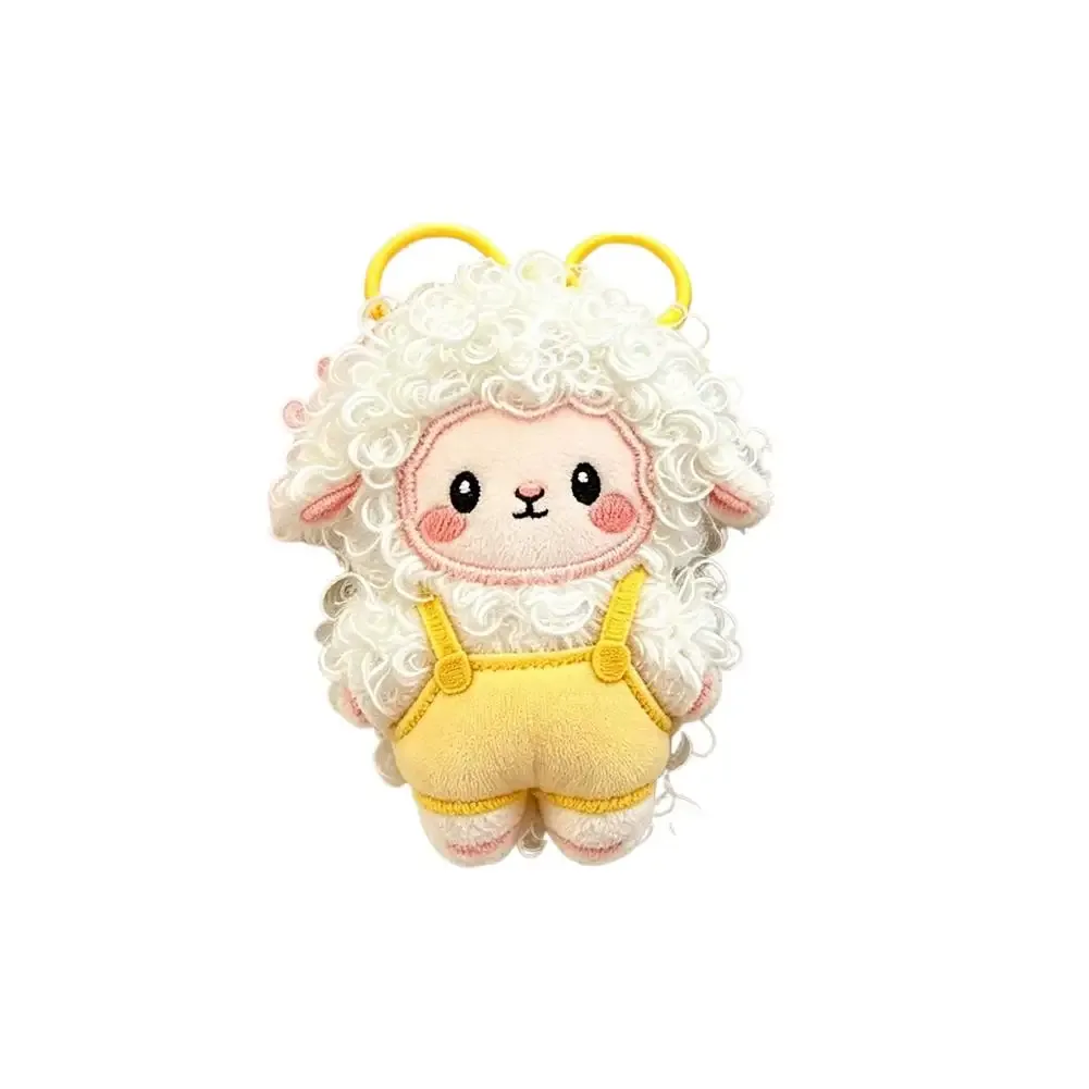 porte-clés sac à dos en peluche mouton bouclé, pendentif agneau dessin animé kawaii, ornement de sac, cadeau pour couple, petite amie, décoration
