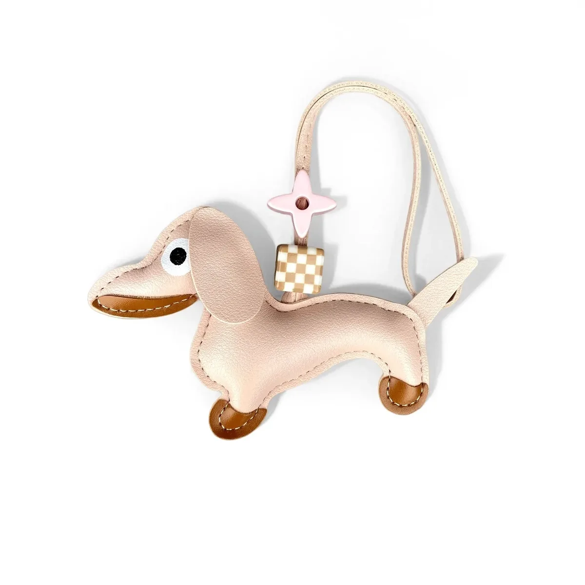 porte-clés/charm pour sac en forme de teckel, 7 couleurs morandi, design chiot pour sac fourre-tout/sac à main, élégant ornement suspendu, cadeau pour les amoureux des chiens
