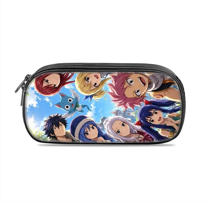 fairy tail – trousse à stylos imprimée de dessins animés, pour étudiants, garçons et filles, nouvelle collection légère, petite, grande capacité, polyvalente