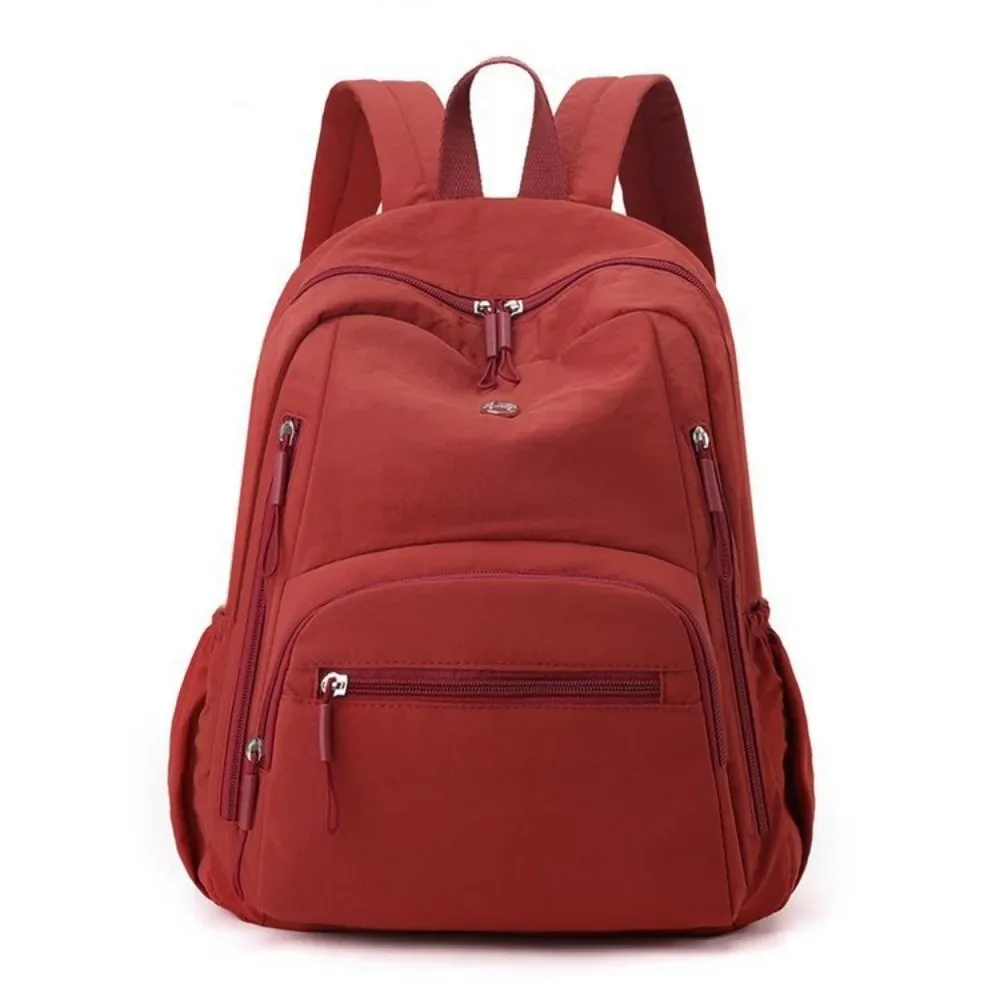 sac à dos décontracté en nylon grande capacité, léger et durable, pour l'école, les voyages, couleur unie, imperméable, pour ordinateur portable, idéal pour la gym