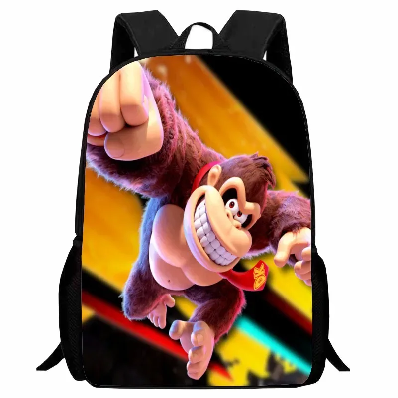 sac dos nylon donkey kong animé joyeux course combat famille grande capacité voyager école