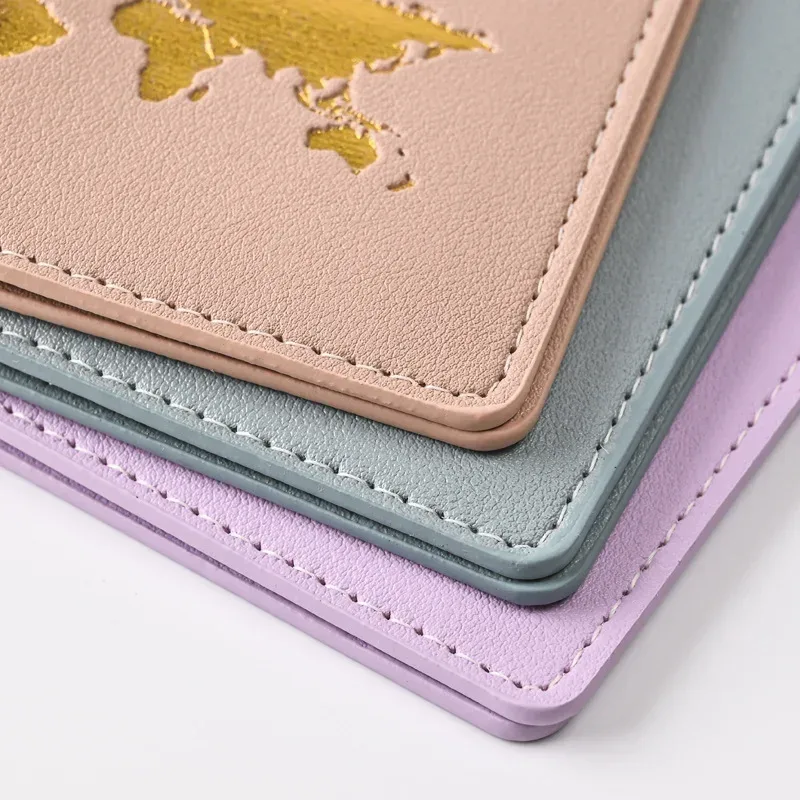 étui de protection de passeport de voyage en cuir pu pour femmes et hommes, estampage à chaud, conception de carte, porte-passeport, clip de billet intégré