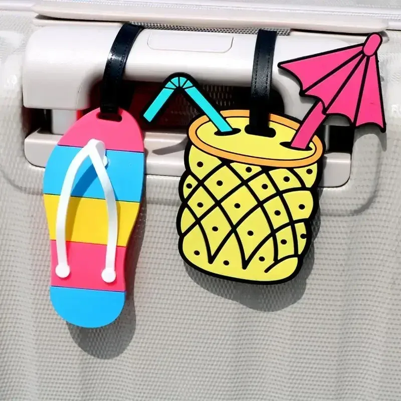étiquettes de bagage de couleurs, 1 pièce, sacs à dos, étiquettes nominatives de valise, pendentifs, étiquettes d'embarquement d'avion de dessin animé mignon, accessoires de voyage