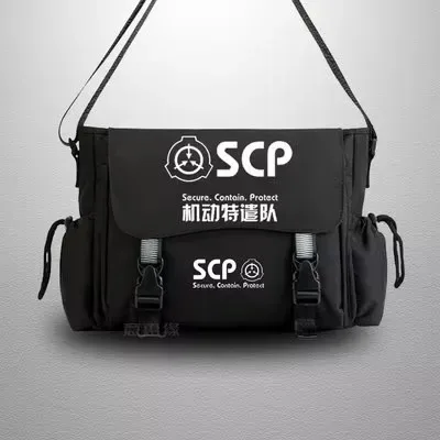 scp sécurisé conta sac de messager décontracté anime cosplay étudiant couverture lumineux sac à bandoulière pour hommes adolescents