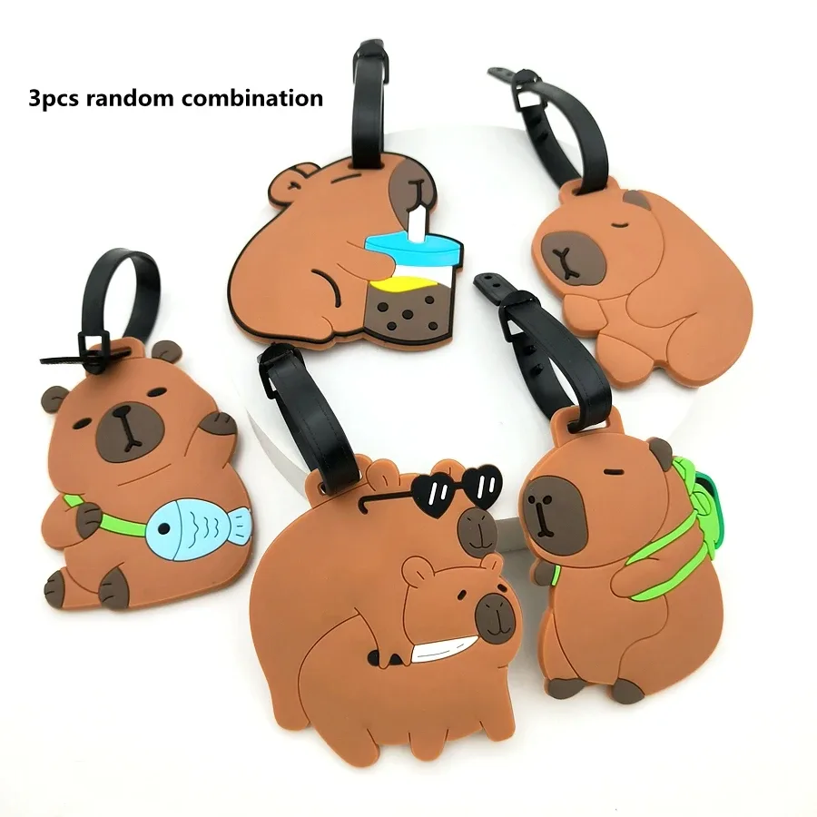 étiquette bagage pvc imprimés animaux ours accessoires voyage couleur variée identité valise nom adresse