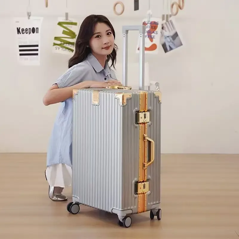 valise antichoc et résistante aux chutes de 20 à 30 pouces, grande capacité, bagage de voyage, cadre en aluminium, serrure à code, valise à roulettes pour étudiants